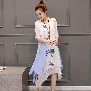 Set: Light Jacket + Printed Dress