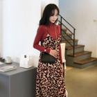 Leopard Print Pinaford Dress