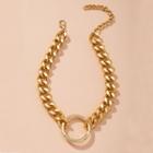 Hoop Chunky Chain Alloy Choker Gold - One Size