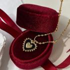 Heart Glaze Pendant Alloy Necklace 1 Pc - Heart Necklace - Gold - One Size