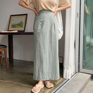 Textured Maxi Pencil Skirt