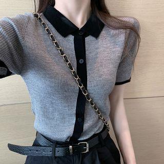 Short-sleeve Knit Top / Wide-leg Shorts