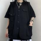 Couple Matching Oversized Cargo Buttoned Vest
