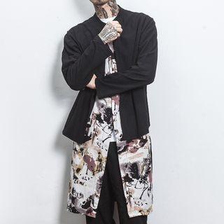 Mock Two-piece Buttoned Long Jacket