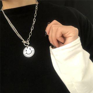 Smiling Face Pendant Necklace Smiley Facesmiley Face - One Size