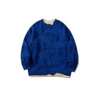 Mock Two Piece Shark Pattern Sweater
