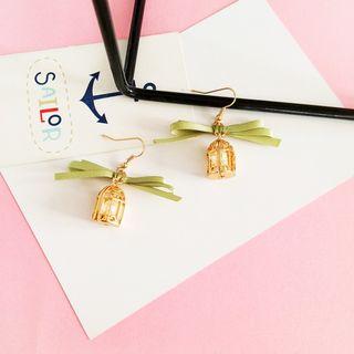 Birdcage Ribbon Drop Earring