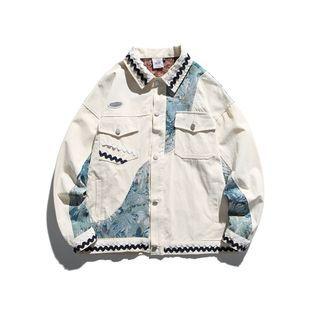 Floral Print Paneled Jacket
