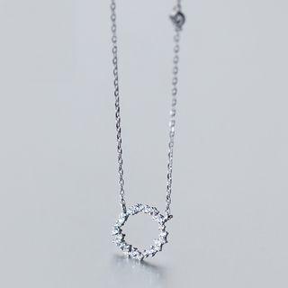 925 Sterling Silver Rhinestone Sterling Silver Necklace