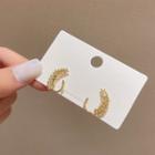Leaf Stud Earring A230 - 1 Pair - Gold - One Size
