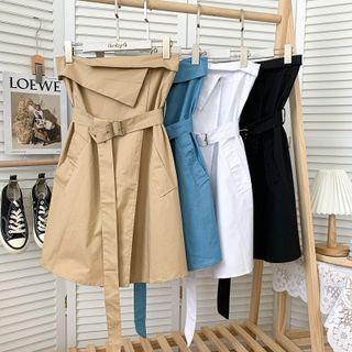 Asymmetrical Mini Tube Dress With Belt