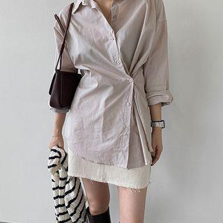 Plain Two-way Cotton Shirt