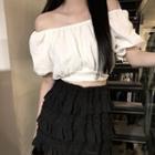 Short-sleeve Crop Top / Tiered Skirt