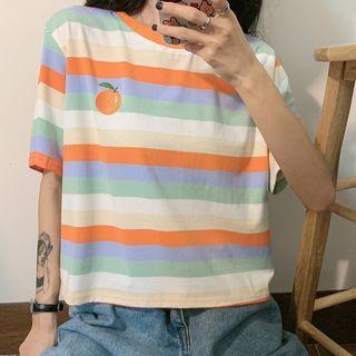 Oversize Short Sleeve Striped T-shirt