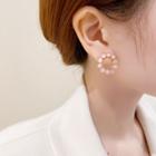 Circle Stud Earring 1 Pair - Pink - One Size