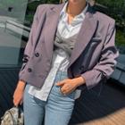 Peaked-lapel Tie-cuff Short Jacket