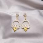 Bee Rhinestone Alloy Dangle Earring 1 Pair - E1437-1 - Gold - One Size