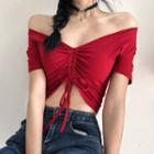 Short-sleeve Off Shoulder Cropped Top