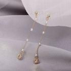 Beaded Drop Earring 1 Pair - A390 - Gold - One Size