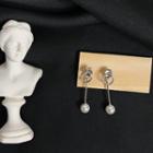 925 Sterling Silver Faux Pearl Dangle Earring Stud Earring - Silver Stud - 1 Pair - Silver White - One Size