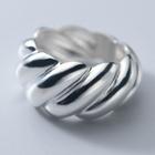 Crinkled Ring 1 Pc - S925 Silver - Silver - One Size