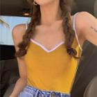 Two-tone Slim-fit Camisole Top
