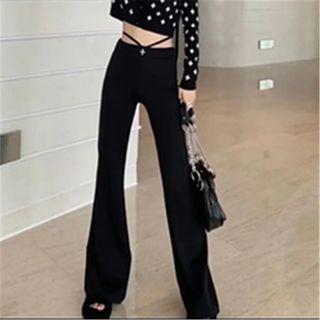 Cross Applique Flared Pants