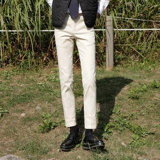 Front-tab Straight-cut Pants