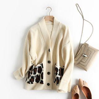 Leopard Print Panel Cardigan
