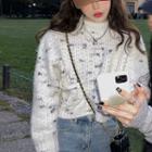 Mock-neck Knit Sweater Off-white - One Size