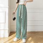 Chessboard Wide Leg Sweatpants