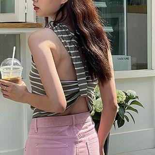 Striped Open-back Top