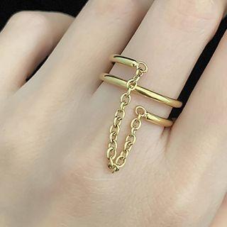 Chain Detail Layered Ring