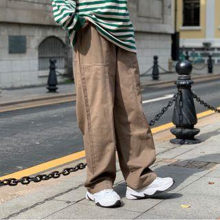 Plain Straight Cut Cargo Pants