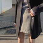 Woolen Herringbone Mini Skirt