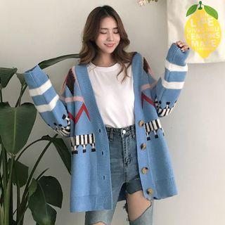Printed Oversized Cardigan