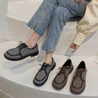Houndstooth Lace Up Shoes