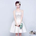 Lace Panel V-neck Cocktail Dress