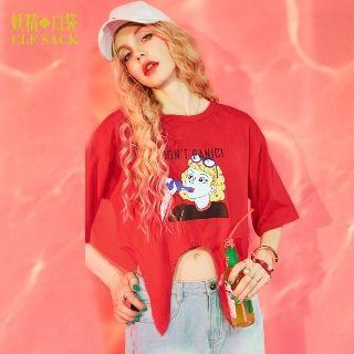 Elbow-sleeve Tie-front Cropped Top
