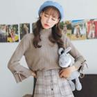Bell-sleeve Mock-neck Sweater