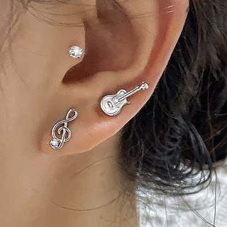 Asymmetrical Rhinestone Guitar Stud Earring