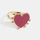 Alloy Heart Ring Pink - One Size