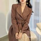 Floral Belted Ruffled Coat