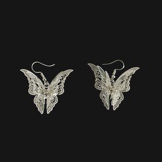 Butterfly Hoop Earrings / Clip-on Earrings