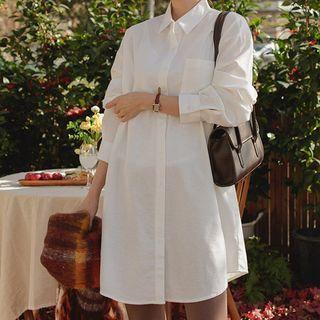 Pocket-front Napped Shirtdress