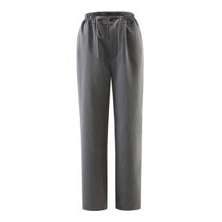 High Waist Drawstring Straight Leg Pants