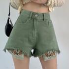 High-waist Embroidered A-line Shorts