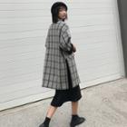 Double-breasted Zipper-side Plaid Wool Jacket
