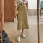Slit-front Pocket-trim Skirt