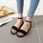 Ankle-strap Ruffle Flat Sandals